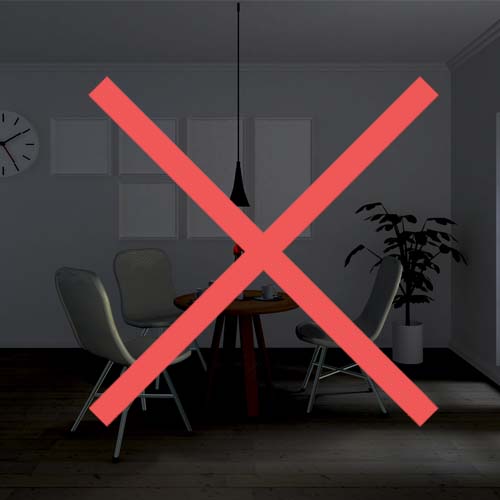 LED照明やUVカットの窓ガラスなどを使用した現代の室内環境では不向き